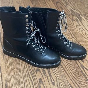 Learher lace up JCrew boots